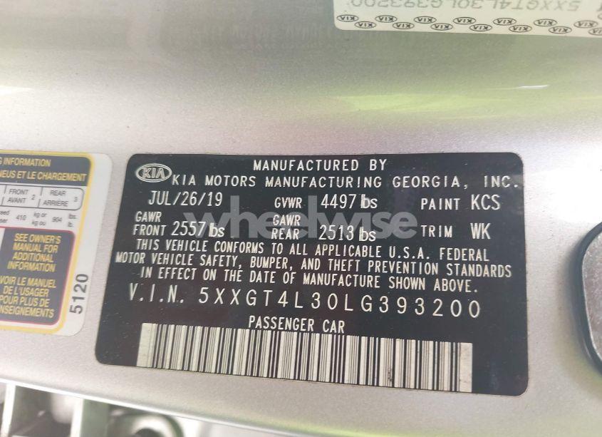 Photo 9 of 2020 Kia Optima LX (VIN 5XXGT4L30LG393200)