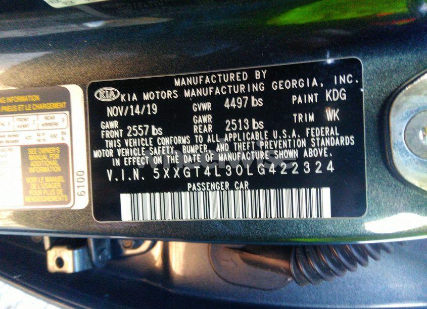 Photo 9 of 2020 Kia Optima LX (VIN 5XXGT4L30LG422324)