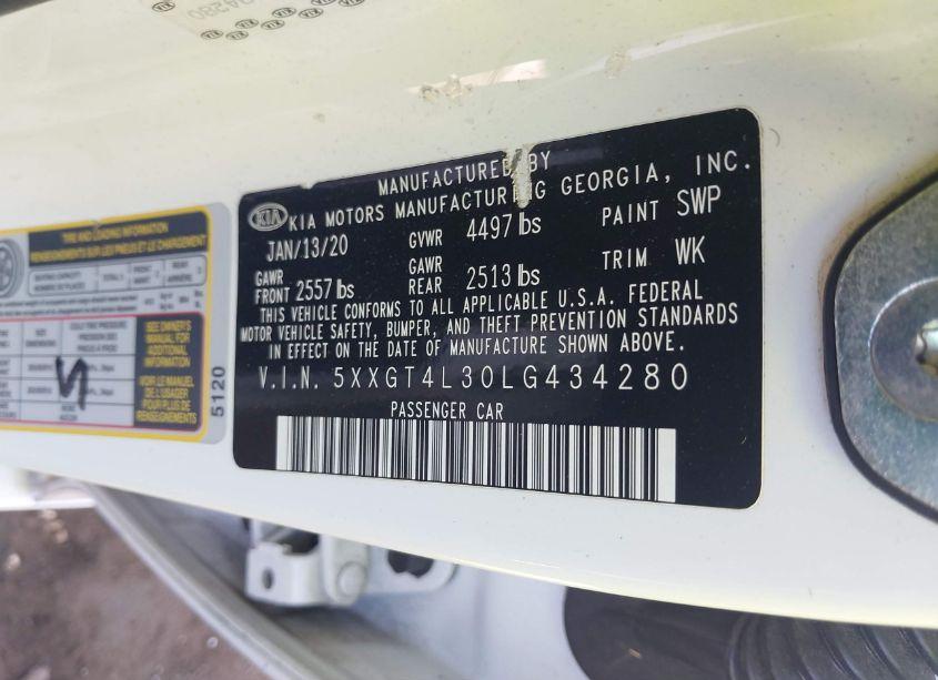 Photo 9 of 2020 Kia Optima LX (VIN 5XXGT4L30LG434280)