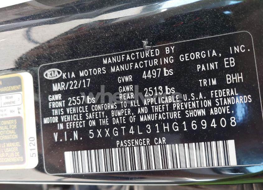 Photo 9 of 2017 Kia Optima LX (VIN 5XXGT4L31HG169408)