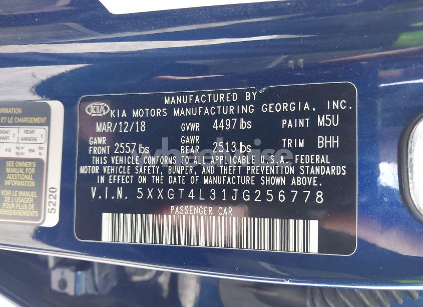 Photo 9 of 2018 Kia Optima LX (VIN 5XXGT4L31JG256778)