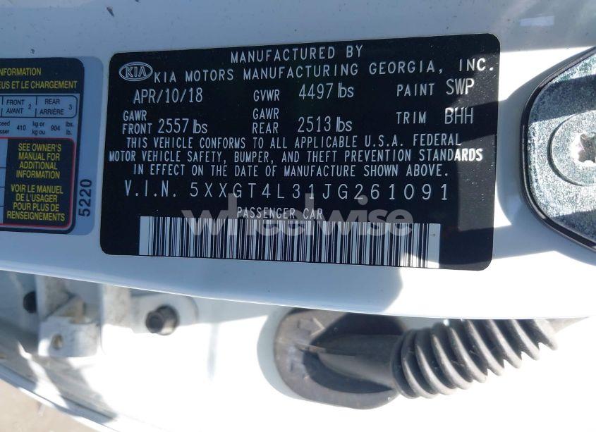 Photo 9 of 2018 Kia Optima LX (VIN 5XXGT4L31JG261091)