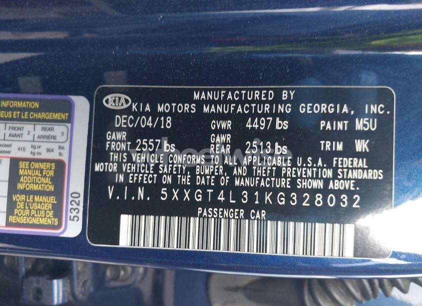 Photo 9 of 2019 Kia Optima S (VIN 5XXGT4L31KG328032)