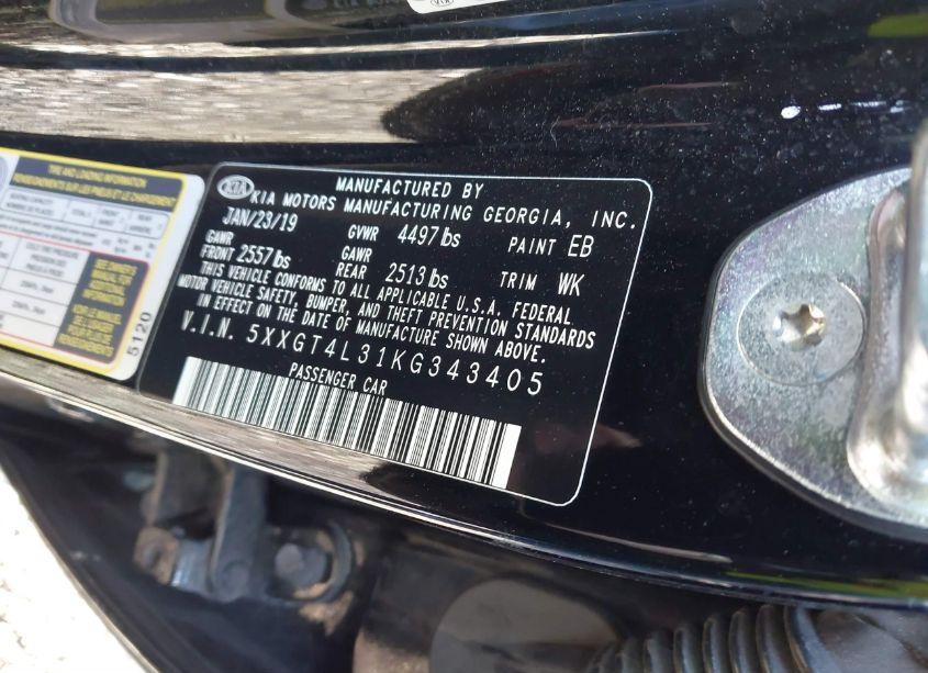 Photo 9 of 2019 Kia Optima LX (VIN 5XXGT4L31KG343405)