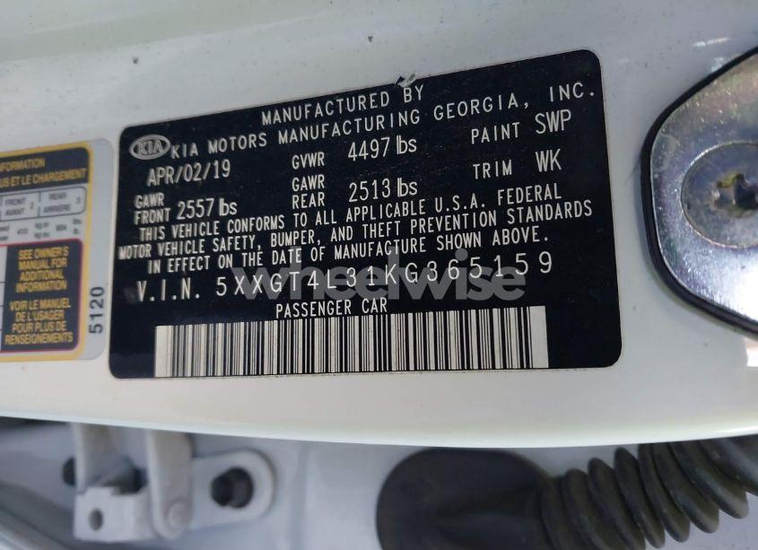 Photo 9 of 2019 Kia Optima LX (VIN 5XXGT4L31KG365159)