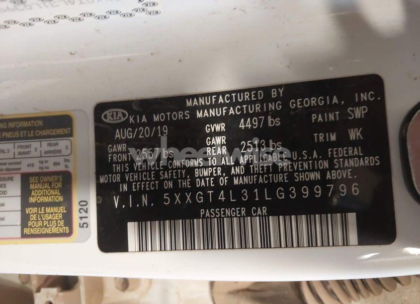 Photo 9 of 2020 Kia Optima LX (VIN 5XXGT4L31LG399796)