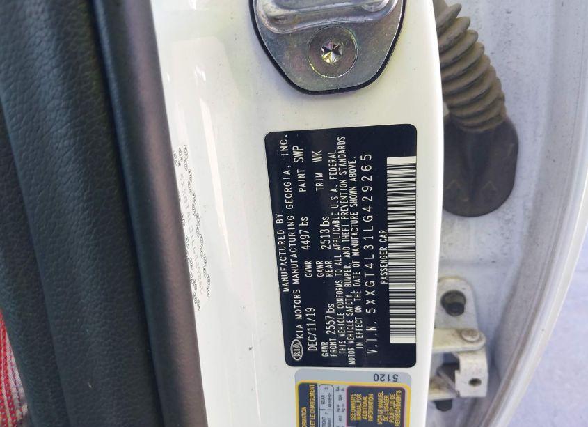 Photo 9 of 2020 Kia Optima LX (VIN 5XXGT4L31LG429265)