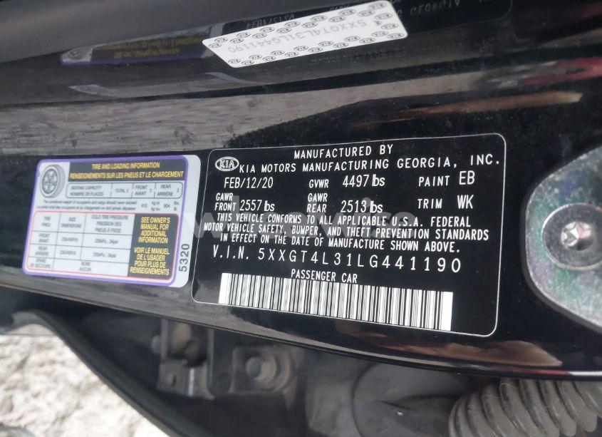 Photo 9 of 2020 Kia Optima SE (VIN 5XXGT4L31LG441190)