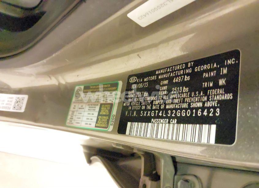 Photo 9 of 2016 Kia Optima LX (VIN 5XXGT4L32GG016423)