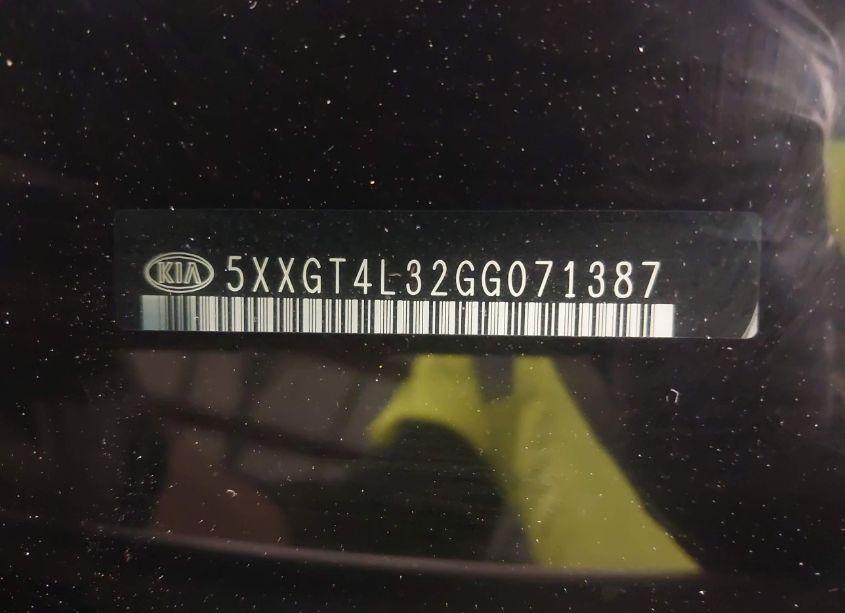 Photo 16 of 2016 Kia Optima LX (VIN 5XXGT4L32GG071387)