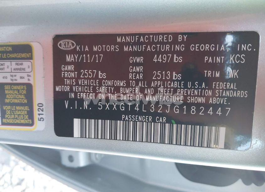 Photo 9 of 2018 Kia Optima LX (VIN 5XXGT4L32JG182447)