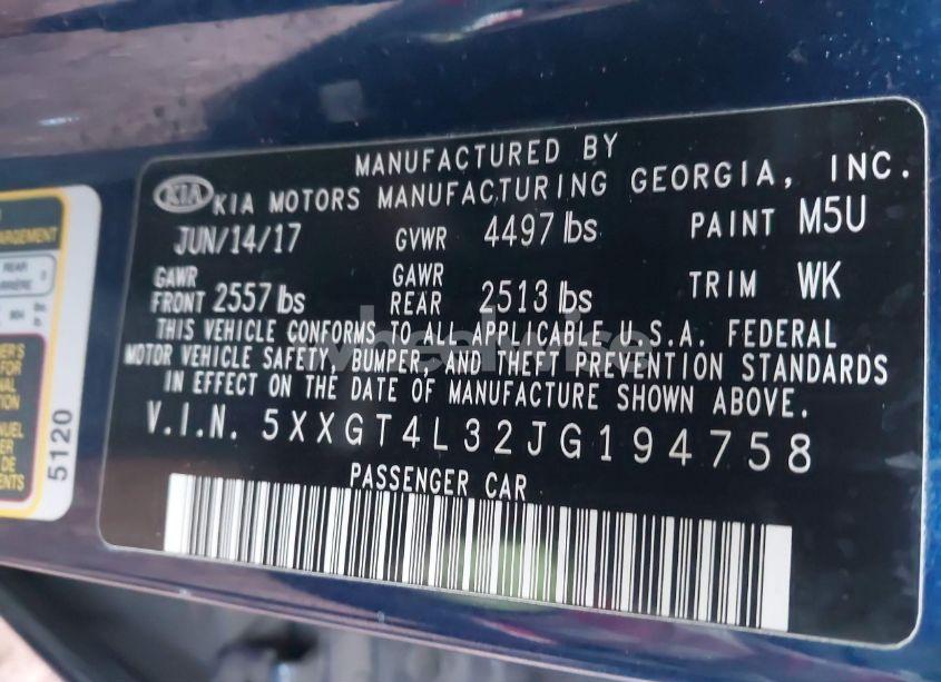 Photo 9 of 2018 Kia Optima LX (VIN 5XXGT4L32JG194758)