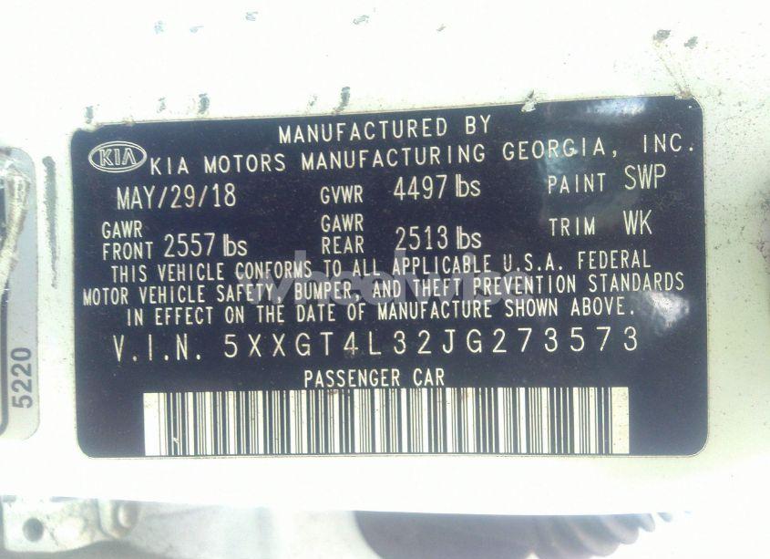 Photo 9 of 2018 Kia Optima LX (VIN 5XXGT4L32JG273573)