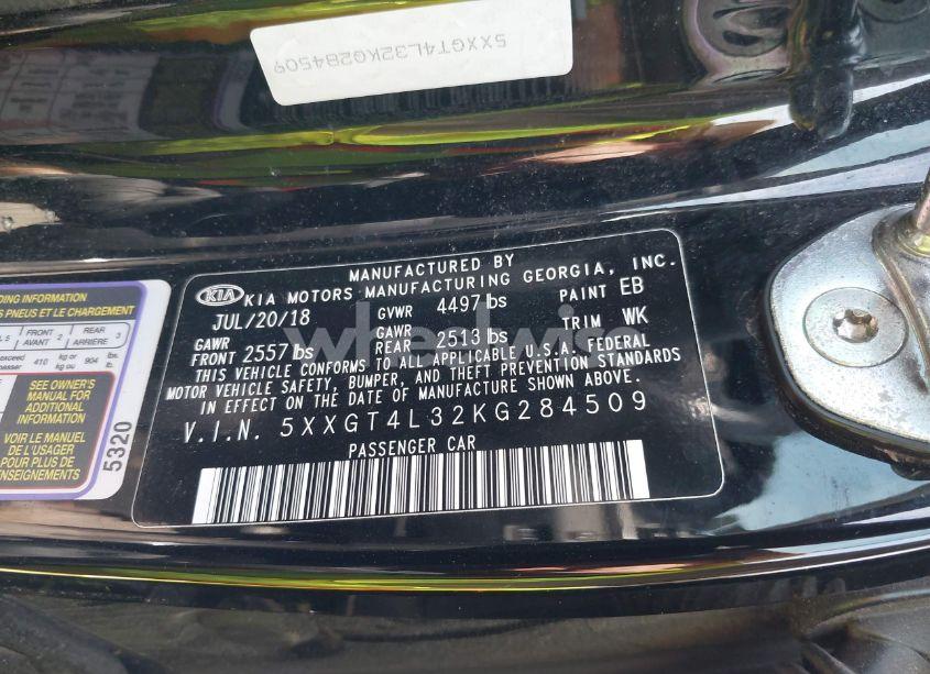 Photo 9 of 2019 Kia Optima S (VIN 5XXGT4L32KG284509)