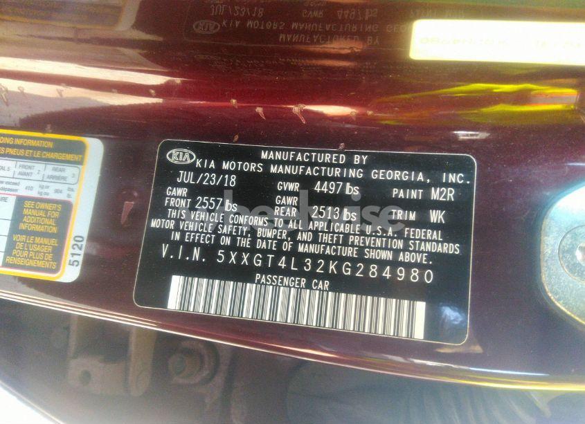 Photo 9 of 2019 Kia Optima LX (VIN 5XXGT4L32KG284980)