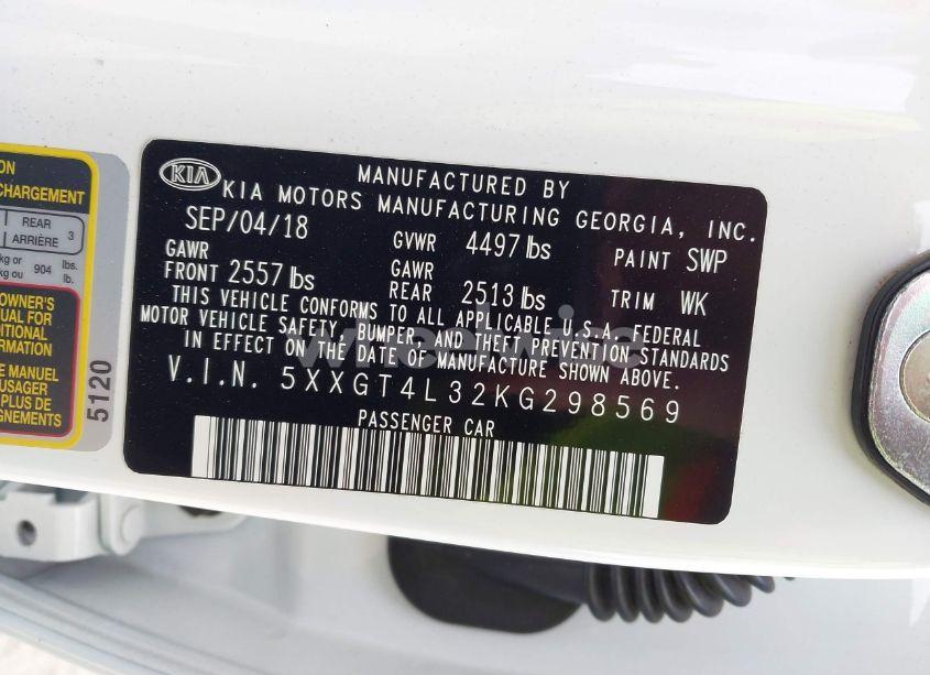 Photo 9 of 2019 Kia Optima LX (VIN 5XXGT4L32KG298569)