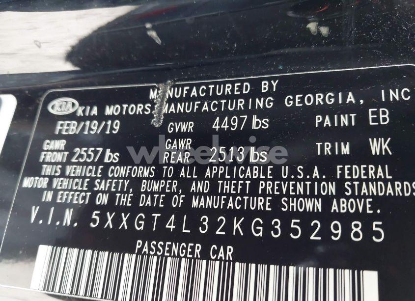 Photo 9 of 2019 Kia Optima LX (VIN 5XXGT4L32KG352985)