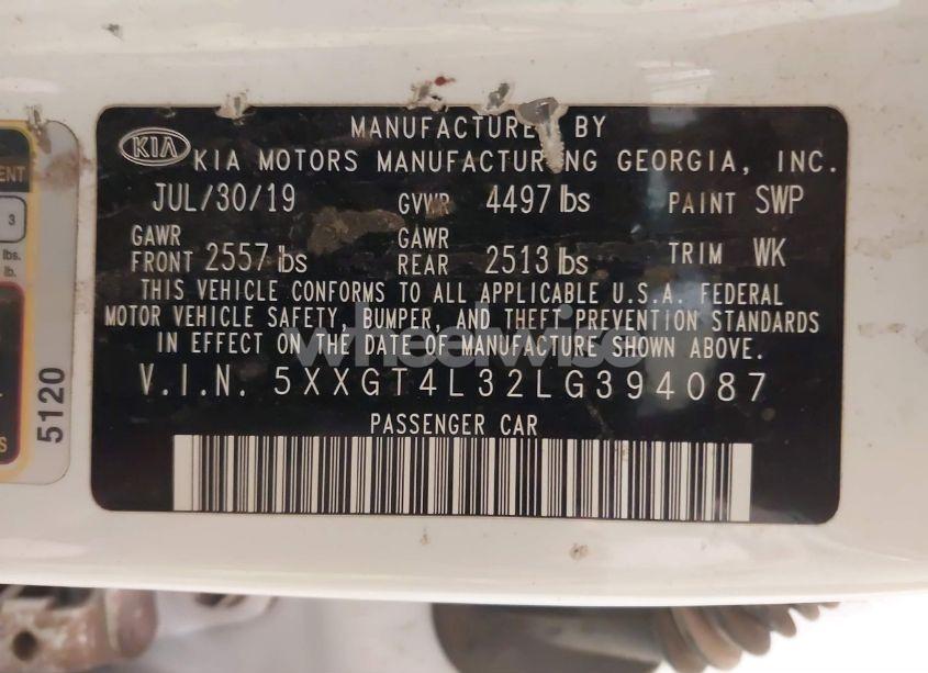 Photo 9 of 2020 Kia Optima LX (VIN 5XXGT4L32LG394087)