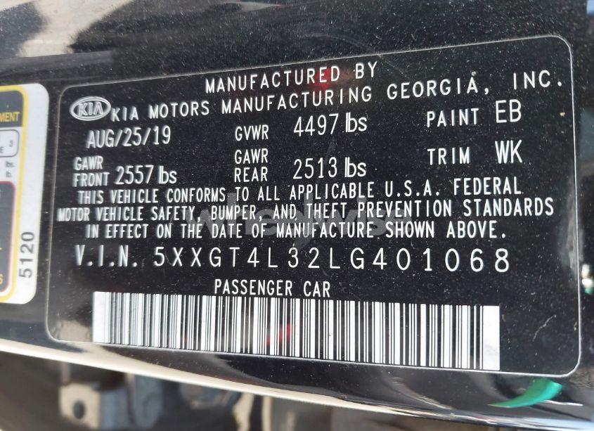 Photo 9 of 2020 Kia Optima LX (VIN 5XXGT4L32LG401068)