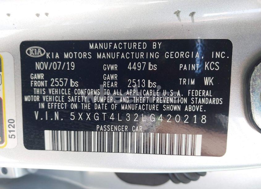 Photo 9 of 2020 Kia Optima LX (VIN 5XXGT4L32LG420218)