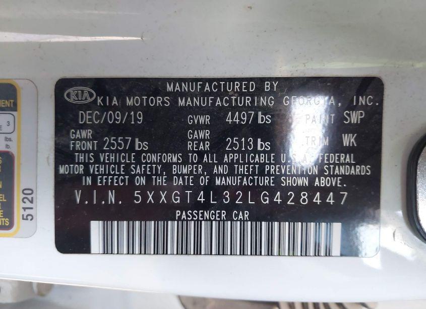 Photo 9 of 2020 Kia Optima LX (VIN 5XXGT4L32LG428447)