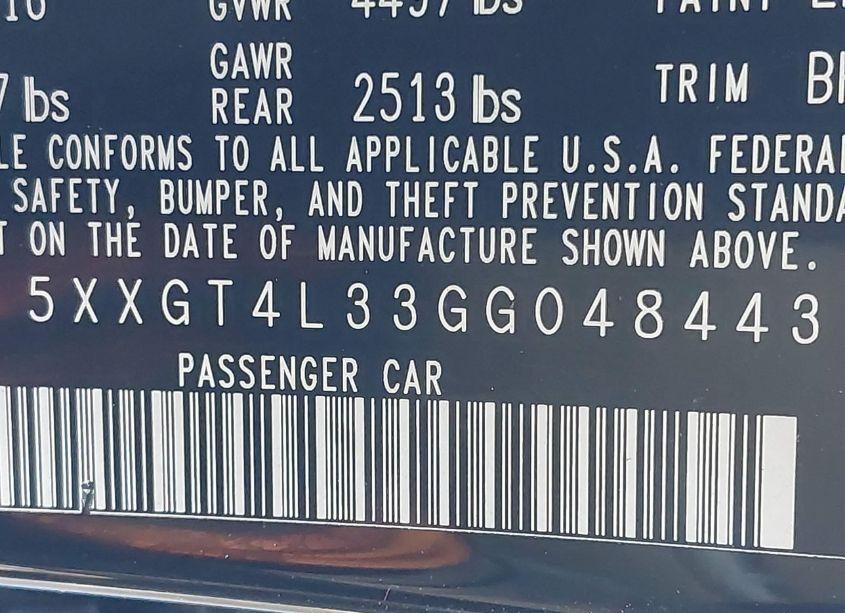 Photo 9 of 2016 Kia Optima LX (VIN 5XXGT4L33GG048443)