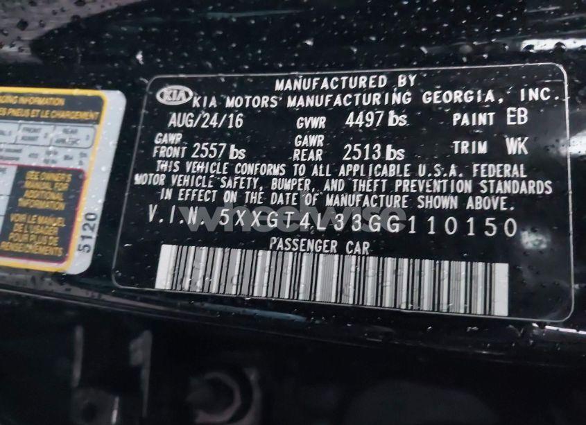 Photo 9 of 2016 Kia Optima LX (VIN 5XXGT4L33GG110150)