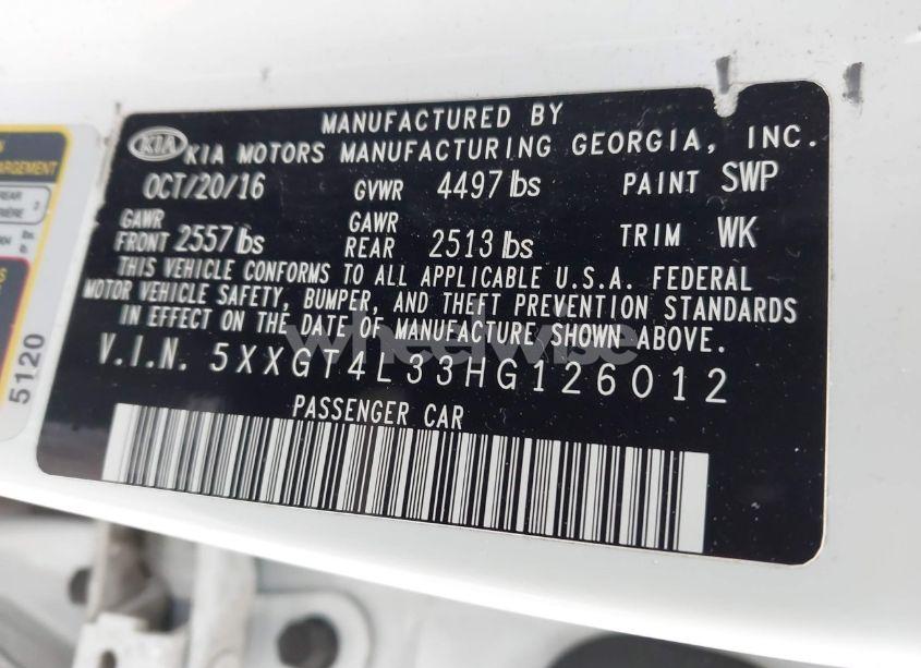 Photo 9 of 2017 Kia Optima LX (VIN 5XXGT4L33HG126012)