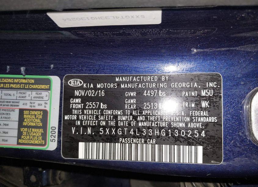 Photo 9 of 2017 Kia Optima LX (VIN 5XXGT4L33HG130254)