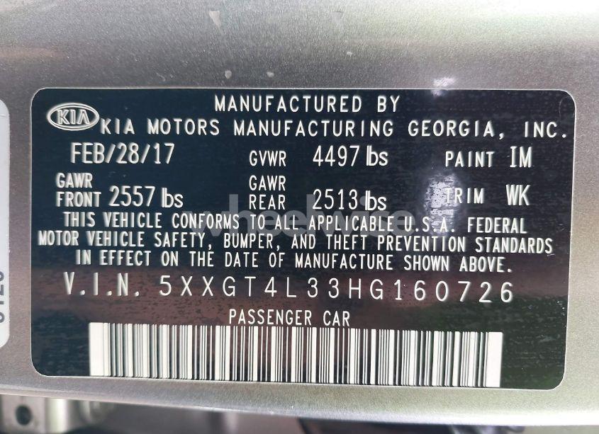 Photo 9 of 2017 Kia Optima LX (VIN 5XXGT4L33HG160726)