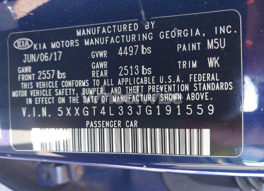 Photo 9 of 2018 Kia Optima LX (VIN 5XXGT4L33JG191559)