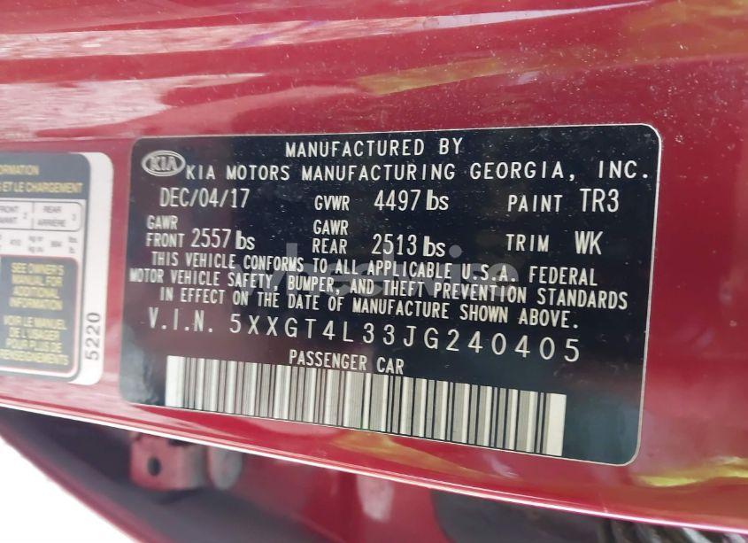 Photo 9 of 2018 Kia Optima S (VIN 5XXGT4L33JG240405)