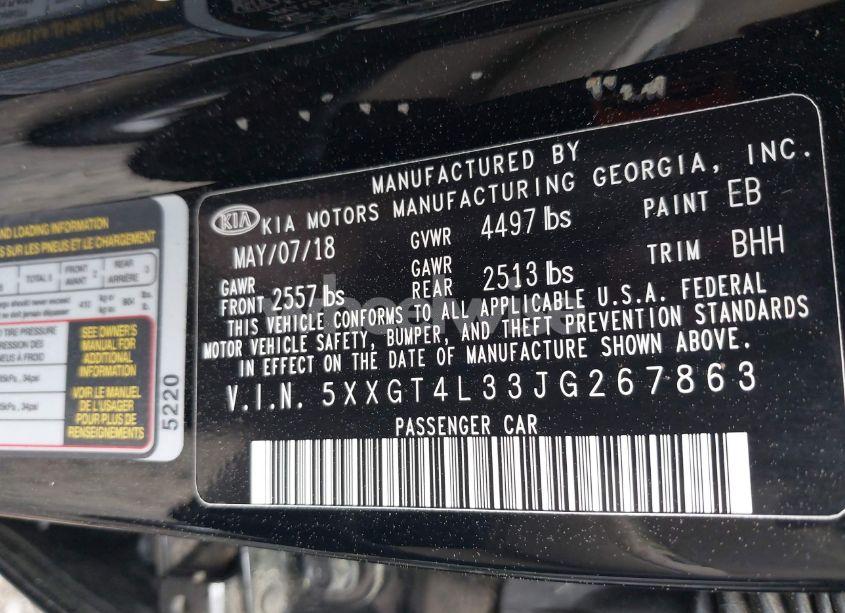 Photo 9 of 2018 Kia Optima LX (VIN 5XXGT4L33JG267863)