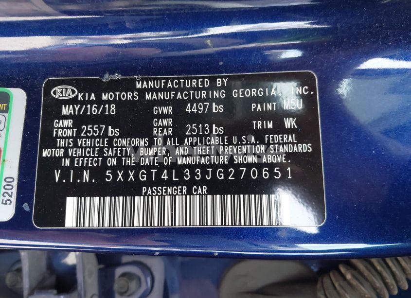 Photo 9 of 2018 Kia Optima LX (VIN 5XXGT4L33JG270651)