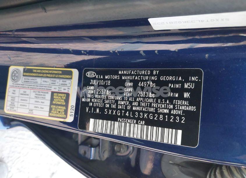 Photo 9 of 2019 Kia Optima LX (VIN 5XXGT4L33KG281232)