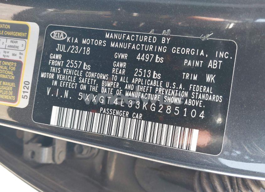 Photo 9 of 2019 Kia Optima LX (VIN 5XXGT4L33KG285104)