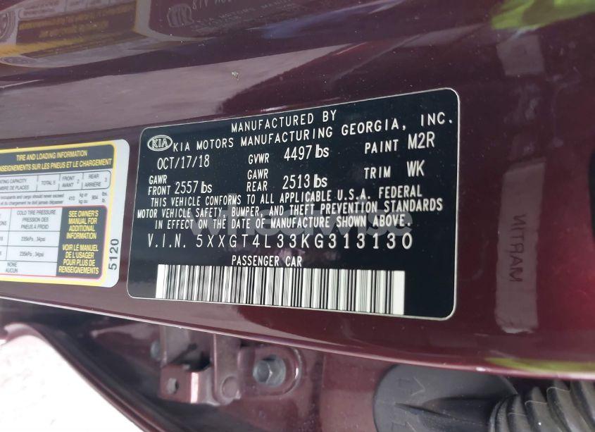 Photo 9 of 2019 Kia Optima LX (VIN 5XXGT4L33KG313130)