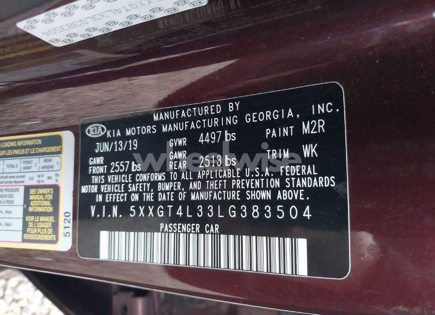 Photo 9 of 2020 Kia Optima LX (VIN 5XXGT4L33LG383504)