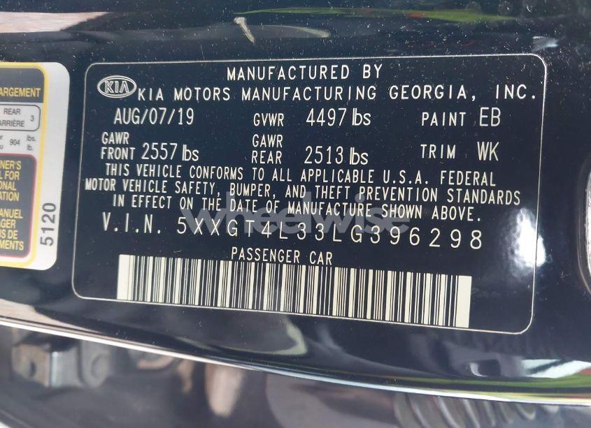 Photo 9 of 2020 Kia Optima LX (VIN 5XXGT4L33LG396298)