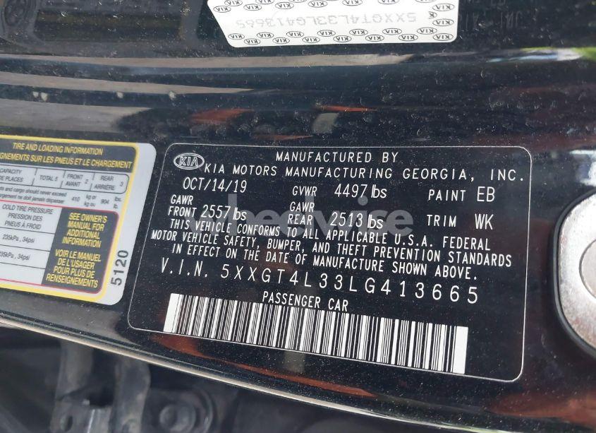 Photo 9 of 2020 Kia Optima LX (VIN 5XXGT4L33LG413665)