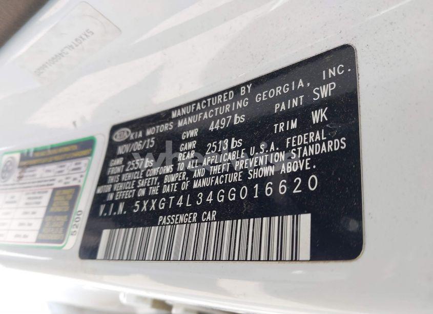 Photo 9 of 2016 Kia Optima LX (VIN 5XXGT4L34GG016620)