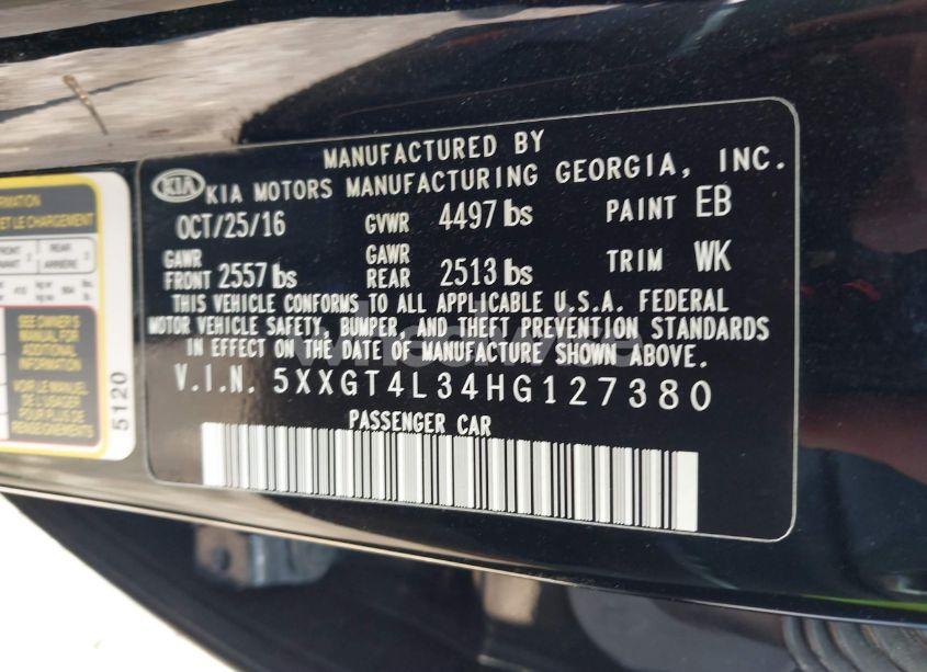 Photo 9 of 2017 Kia Optima LX (VIN 5XXGT4L34HG127380)