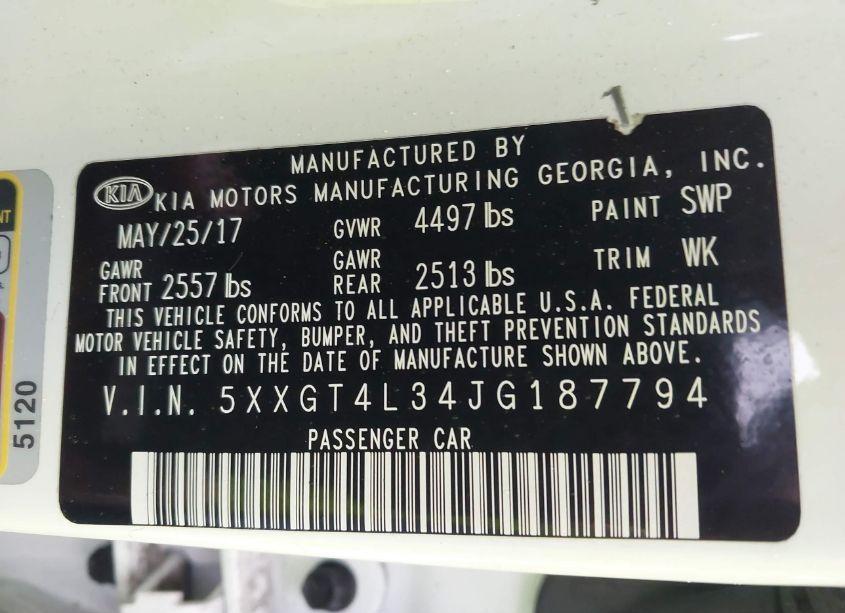 Photo 9 of 2018 Kia Optima LX (VIN 5XXGT4L34JG187794)