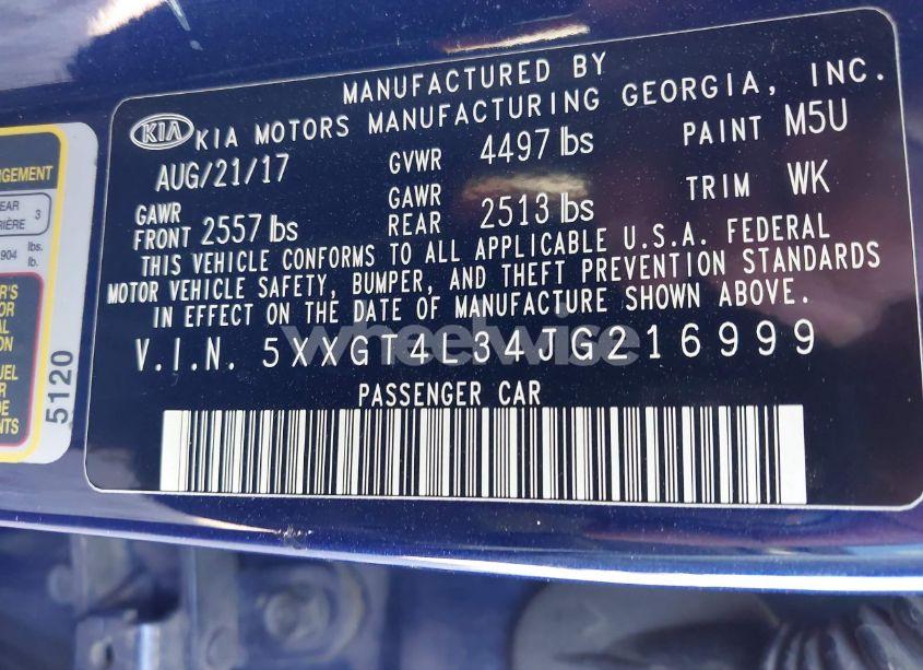 Photo 9 of 2018 Kia Optima LX (VIN 5XXGT4L34JG216999)