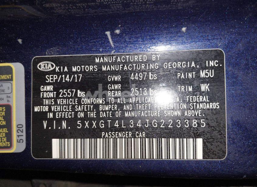 Photo 9 of 2018 Kia Optima LX (VIN 5XXGT4L34JG223385)