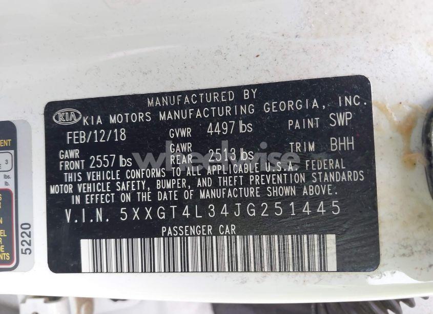 Photo 9 of 2018 Kia Optima LX (VIN 5XXGT4L34JG251445)