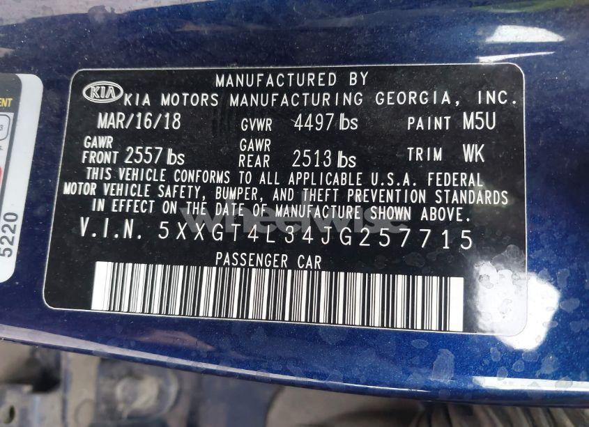 Photo 9 of 2018 Kia Optima LX (VIN 5XXGT4L34JG257715)