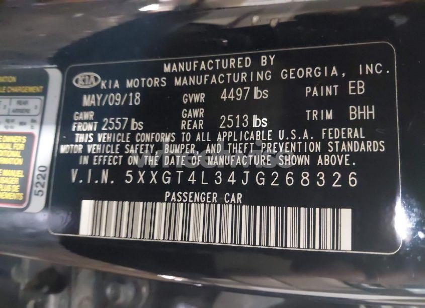 Photo 9 of 2018 Kia Optima LX (VIN 5XXGT4L34JG268326)