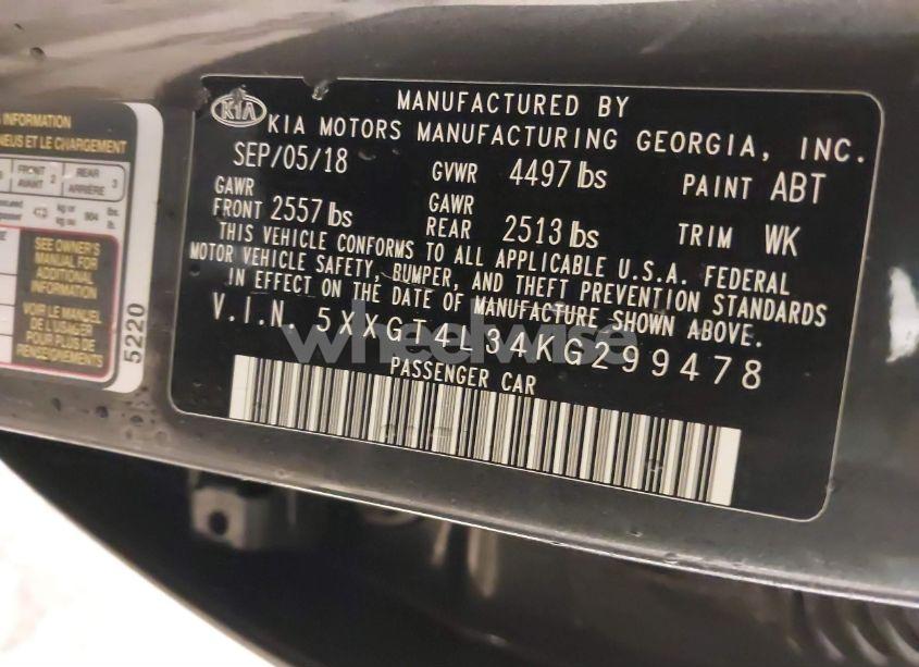 Photo 9 of 2019 Kia Optima LX (VIN 5XXGT4L34KG299478)