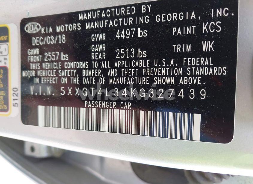 Photo 9 of 2019 Kia Optima LX (VIN 5XXGT4L34KG327439)